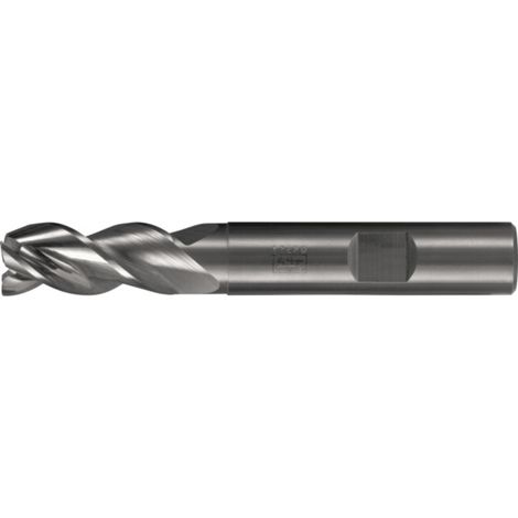 PFERD TOOLS Fraise VHM Ø12 mm, 3 dents, 2xDC, chanfrein 0,25 mm 45°, non revêtue, tige HB, Performance Aluminium