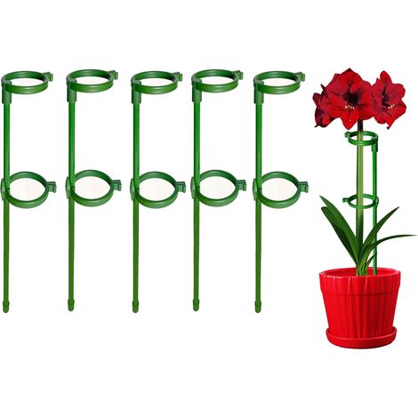 Tuteur Plante 10pcs 30cm Renforcé avec 20 Crochets XL Ø4cm pour Jardinière Extérieure (1/4)