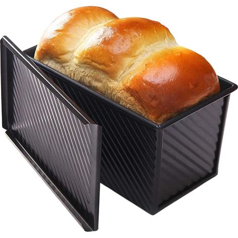 Praktisch zum Backen: Schwarz-Welle, Toast-Backform mit Deckel geeignet für 450g Teig (1/5)