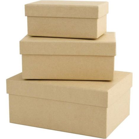 Papermania - PMA 1742201 - Boites de Nidification Docrafts Rectangle, Brun