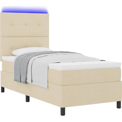 Maison Exclusive - Boxspringbett mit Matratze mit LED Creme 90 x
