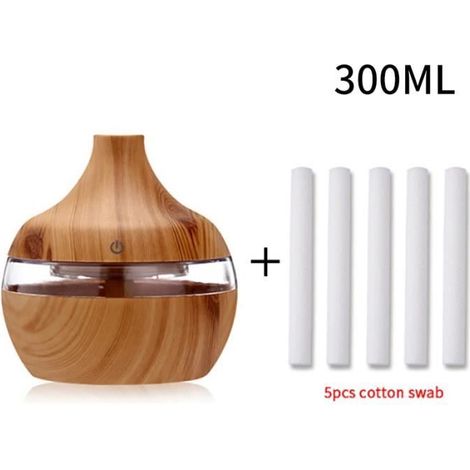 1 Diffuseur,300ml,Ultrasonique,Huile Essentielle,Brun,LED,Air,Maison (1/4)