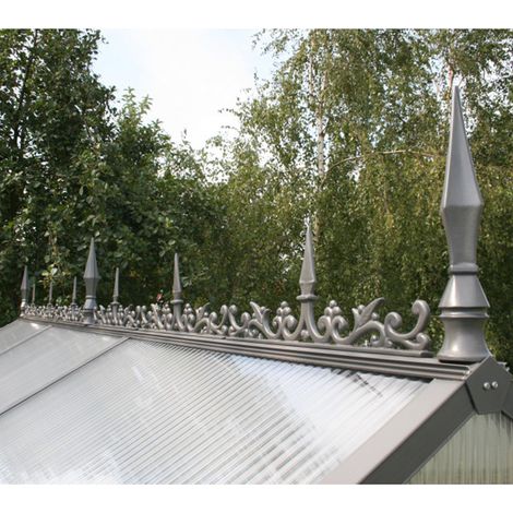KGT Gewächshaus Zubehör Firstverzierung 10 mm GWH Typ III 300x6 cm Aluminium anthrazit-grau (1/2)