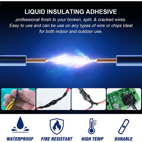 Colle isolante liquide étanche de 30 ml, mastic électronique haute température, super-colle pour capteurs, résistances chauffantes et circuits imprimés. (1/4)