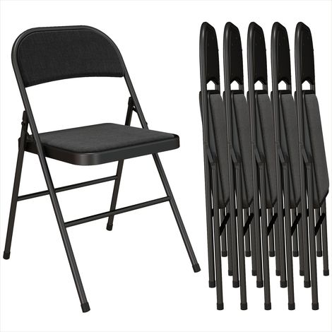 Banc de salle à manger Lot de 6 chaises pliantes en métal (1/5)