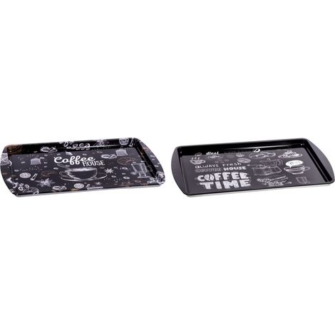 1 Pezzo Vassoio Rettangolare in Metallo Decorato 37,5 x 24 x 2 cm 1,5 Decori