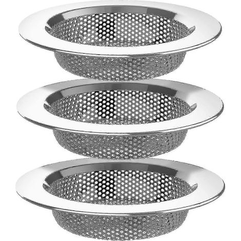 Filtre de vidange compatible avec les éviers de cuisine, compatible avec l'acier inoxydable, lavable au lave-vaisselle, lot de 3 (1/5)