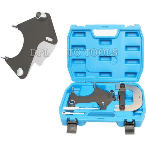 Herramienta de bloqueo del cigüeñal, acero cromo-vanadio, kit de herramientas, compatible con motores de gasolina de 1.4L a 2.0L, incluye pasadores de bloqueo del cigüeñal, recubrimiento duradero resi (1/5)