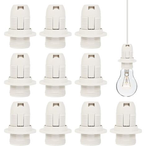 E14 Douille de Lampe 10 Pcs E14 Douille d’Ampoule en Plastique 250V 2A Support de Douille de Lampe Vintage Adaptateur de Douille E14 pour Ampoule à vis E14 Lampe à Économie d'Énergie à Vis, Blanche (1/5)