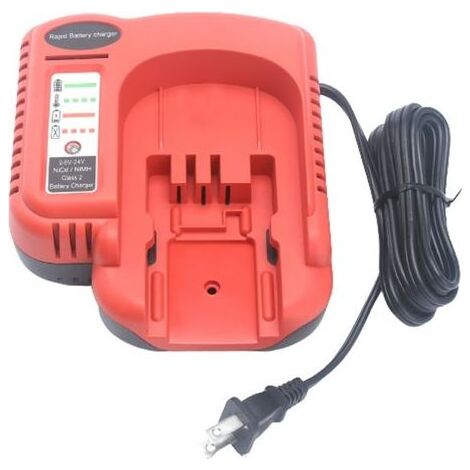 Chargeur rapide 9,6V-24V pour batteries Black Decker – Charge en 60 min – Protection thermique et circuits – Matériau PC rouge (1/4)