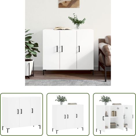 vidaXL Holz Sideboard -  Sideboard Weiß 90x34x80 cm Holzwerkstoff (1/5)