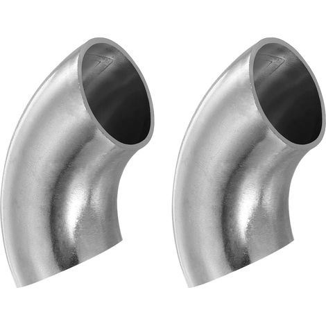 Raccord de Tuyau Coude à 90 Degrés en Acier Inoxydable 304, 2 Pièces, 1 Pouce de Diamètre Extérieur, pour Rampe d'Escalier (1/5)