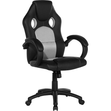 Bürostuhl FIGHTER Kunstleder Hellgrau (1/5)