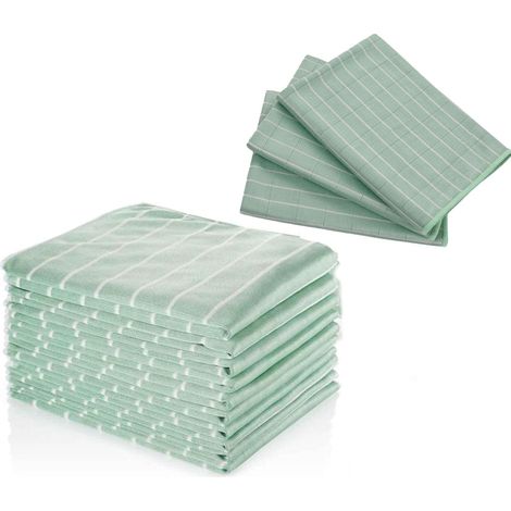 Lot de 12 Chiffons de Nettoyage en Bambou,Chiffon Microfibres en Bambou 40x40cm, nettoie Toutes Les Surfaces sans Trace (1/5)