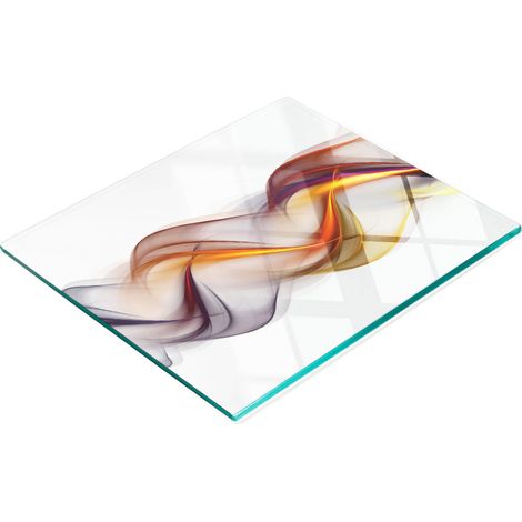 Tagliere decorativo in vetro temperato con motivo a onde astratte, 60x52 cm (1/5)