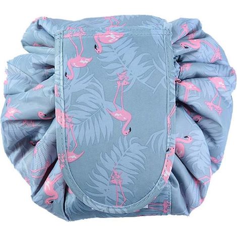 Sac à cosmétiques paresseux sac de rangement à cordon de voyage étanche (bleu clair),