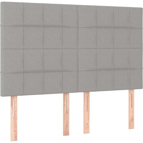 Maison Exclusive - Kopfteil Hellgrau 144x5x118/128 cm Stoff (1/5)