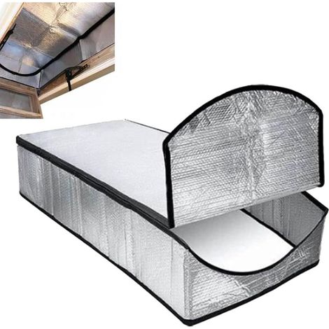Staubschutzhülle für Dachbodendämmung, 138 x 63,5 x 28 cm, feuerfeste, isolierte Zelt- und Treppenhausabdeckung mit Reißverschluss (1/5)