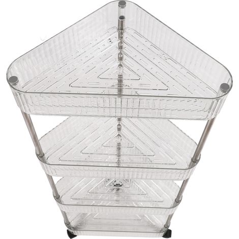 Chariot à roulettes à 4 niveaux, transparent, multifonctionnel et mobile, pour ranger les couches de bébé dans un coin, idéal pour le bureau, le salon ou la cuisine. (1/5)