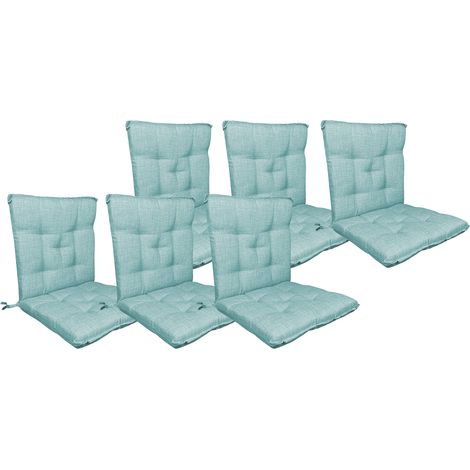 Set Cuscini Sedia Con Schienale Imbottiti Con Laccetti Banda Elastica 40 x 80 Cm Tiffany - 6 Pezzi