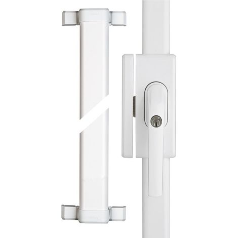 Verrou Supplémentaire Fenêtres FOS650 AL0145 - Serrure à Barre avec Cylindre Poussoir, à Verrouillage Identique - Niveau de Sécurité 10 - 73004 - Blanc (1/5)