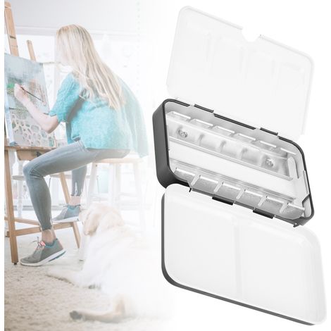 Palette de peinture aquarelle portable et solide, contenant 12 couleurs de peinture (1/3)
