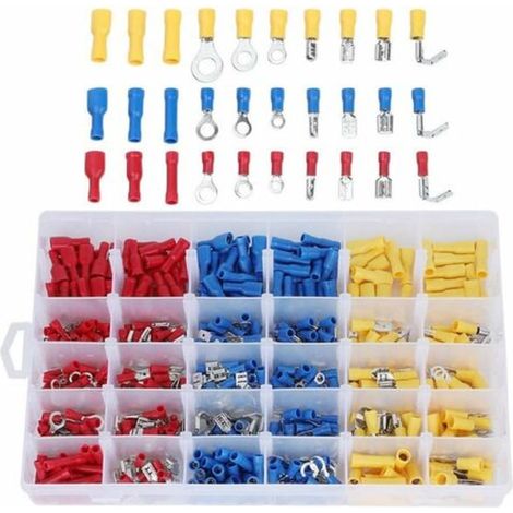 Connecteurs électriques plats pour câbles, 480 pièces, embouts de sertissage rétractables, protection et jonction de fils, kit de connexion électrique (1/5)