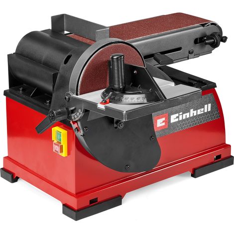 Einhell Stand-Band-Tellerschleifer TE-US 400 (400 W, Ø 150 mm Schleifteller, 100 x 914 mm Schleifband, 348 m/min max. Schleifbandgeschwindigkeit, inkl. Zubehör)