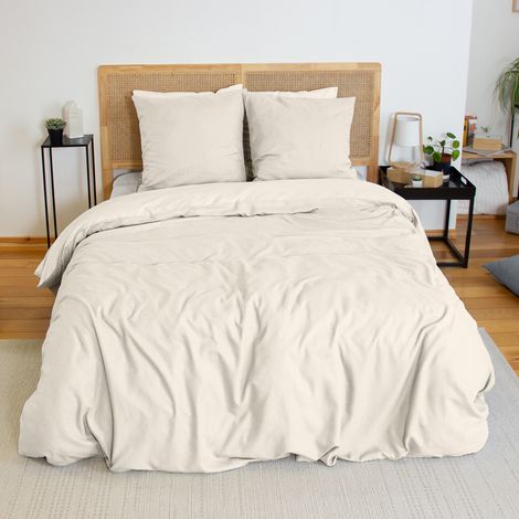 Parure de lit 220x240 cm – Housse de couette réversible flanelle et microfibre – 2 taies 63x63 cm – Lavable 40°C – OEKO-TEX