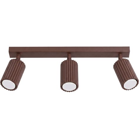 Plafones Karbon marrón aluminio 3xGU10 45cm Sollux (1/5)