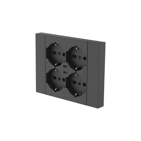 MULTIPRESA INCASSO QUADRA 4 P BIP.SCH + 2 USBC NER