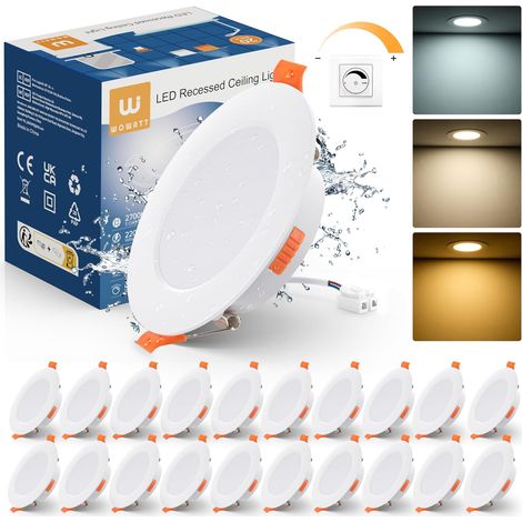 Lot de 20 Spot LED Encastrable Dimmable 7W 220V 2700K 4000K 6000K (1/5)