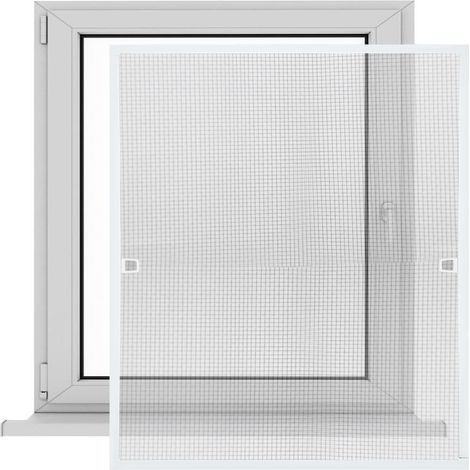Randaco 80x100CM Moustiquaire fenêtre Aluminium moustiquaire à gaze protection UV imperméable moustiquaire à cadre Blanc