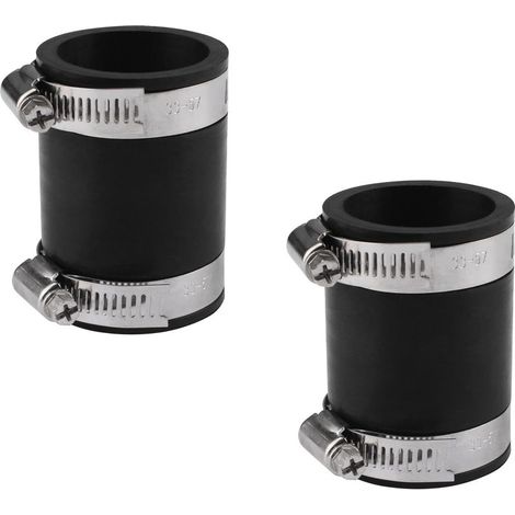 Lot de 2 raccords en PVC flexible avec colliers inox pour tuyau 3,8 cm (40 mm int.) (1/5)