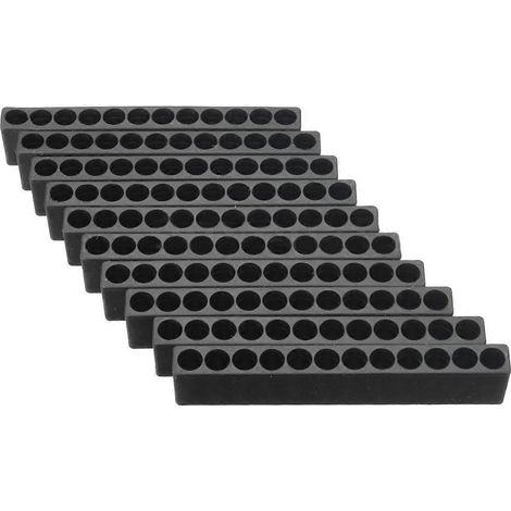 Boîte de rangement pour 10 embouts de tournevis en plastique noir à 12 trous, compatible avec les tournevis à six angles de 6,35 mm. (1/5)