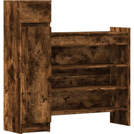 Maison Exclusive - Scarpiera Rovere Fumo 100,5x28x100 cm in Legno Multistrato