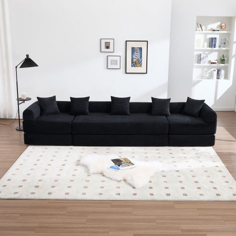 Un canapé familial confortable alliant rangement et modularité – compressé sous vide pour un montage facile  modules combinables à volonté, idéal pour les animaux de compagnie. Parfait pour se détendr (1/4)