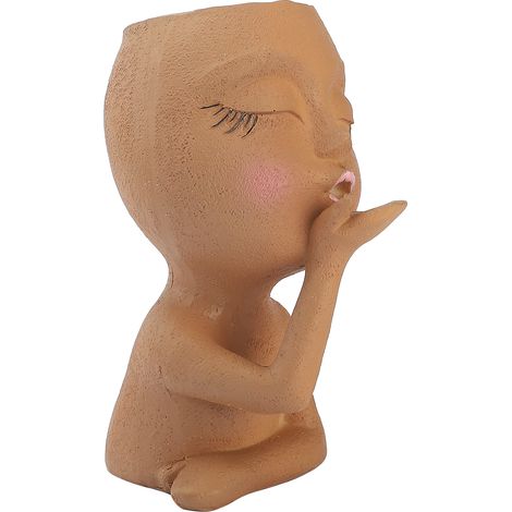 Pots De Fleurs En Résine Visage Humain Avec Trou De Drainage Pour Plantes Succulentes Jardin Intérieur Lot De 1 (1/5)
