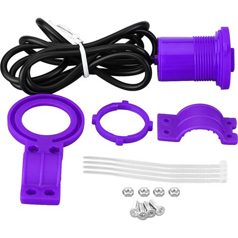 Chargeur de téléphone pour moto/véhicule électrique avec interrupteur (violet) (1/5)