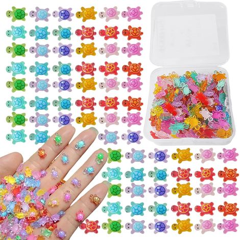 200 mini tortues lumineuses en résine, figurines marines pour déco de paysage, téléphone, bureau, jardin ou aquarium. (1/5)