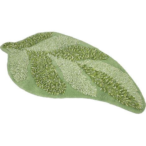 Tappeto A Foglia Casa Bagno Cotone Spugna Morbida Antiscivolo Leaf Salvia (1/4)