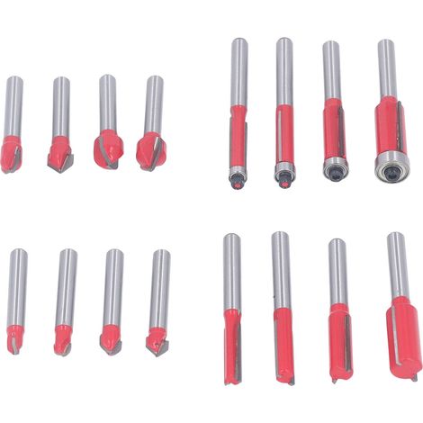 Kit de 16 fraises pour défonceuse électrique, outils de menuiserie pour le travail du bois et le dégrossissage. (1/5)
