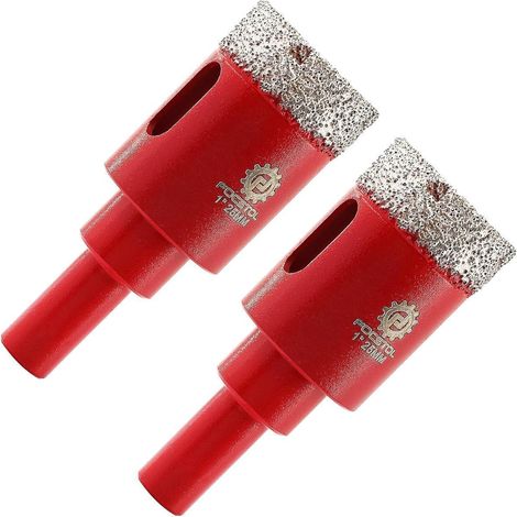 Fliesenbohrer Diamant Bohrkrone Rundschaft 2 Stück 25mm (1/5)