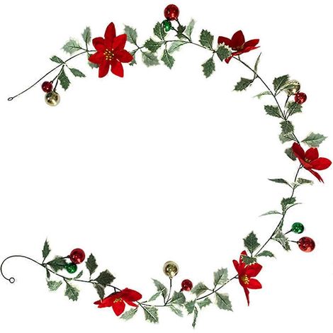 Guirlande de Noël décorative à feuilles vertes (lot de 2) (1/5)