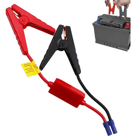 Câble de démarrage - Câble de pont pour camion - Adaptateur de pince EC5 - 12 V - 32 cm - Avec pinces crocodiles en cuivre et gaine en polypropylène - Démarrage rapide sûr pour voiture, camion et moto (1/5)