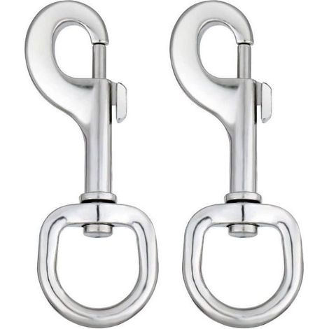 Lot de 2 mousquetons pivotants pour laisse de chien, fermoir de laisse, grand et robuste, avec œillet pivotant, 10,4 cm (1/4)