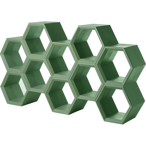 Hexa Verde malva libreria a parete scaffali ripiani originale Slide di design moderna colorata made in Italy modulare