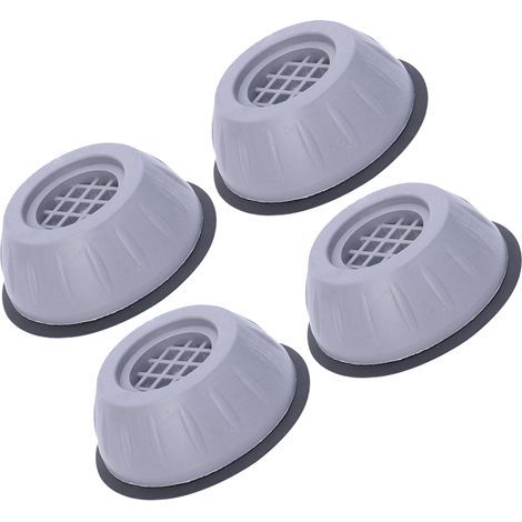 Lot de 4 patins de pieds pour machine à laver. 10 cm. gris. robustes. absorbant les chocs. stabilisateurs de pieds pour machine à laver (1/5)