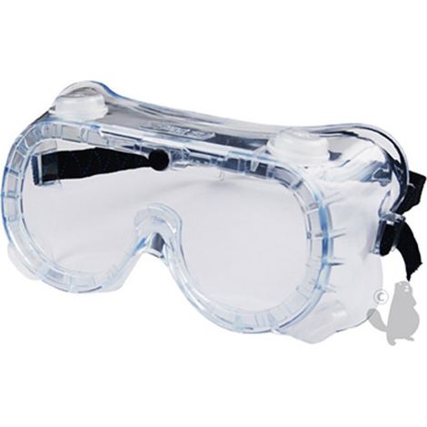 Schutzbrille mit Band und Staubschutzlüftern. Norm EN166 3 B.