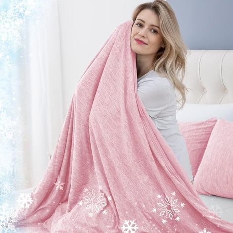 Couverture rafraîchissante - 150 x 200 cm - Rose - Couette rafraîchissante - Réversible (1/5)